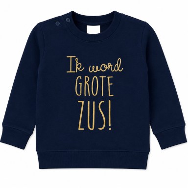 Blauwe, Sweater, Trui, word, grote, zus, goud